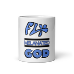 Fly Melanated God White glossy mug