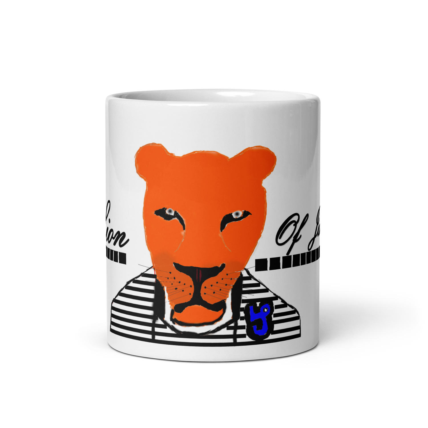 Lioness Of Judah Lion Design White glossy mug