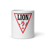 (L.O.J.) Lion Of Judah Guess Design White glossy mug