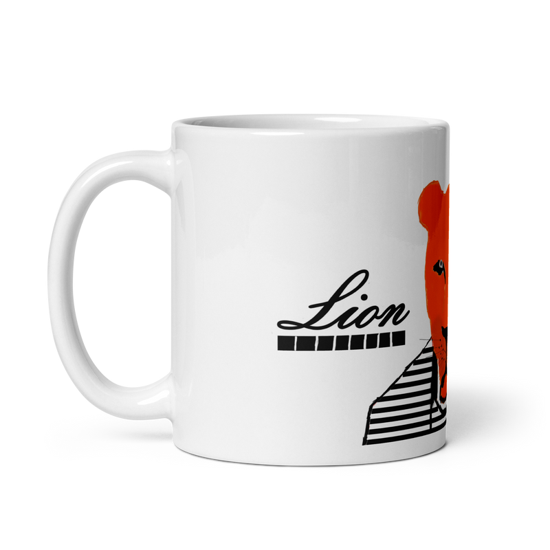 Lioness Of Judah Lion Design White glossy mug