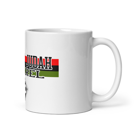 Lion Of Judah Apparel Branding Tag White glossy mug