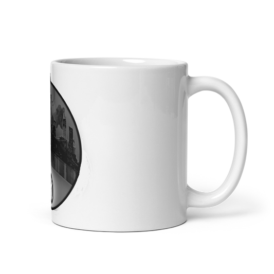New York City Skyline White glossy mug