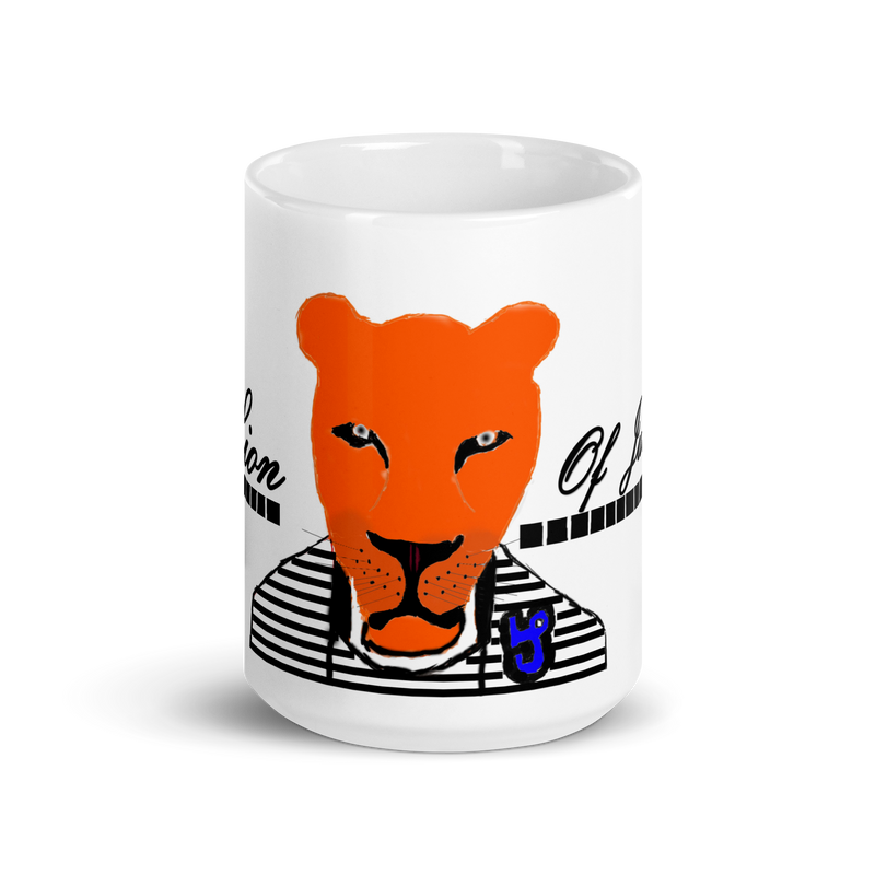 Lioness Of Judah Lion Design White glossy mug