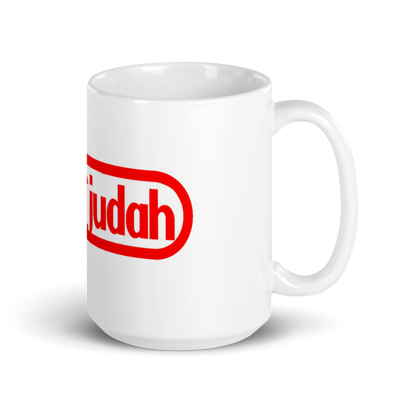 Lion Of Judah Nintendo Word Play Spinoff Design White glossy mug