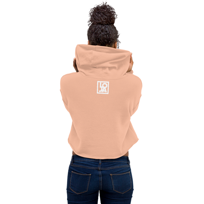 Lion Of Judah Apparel White Logo Crop Hoodie