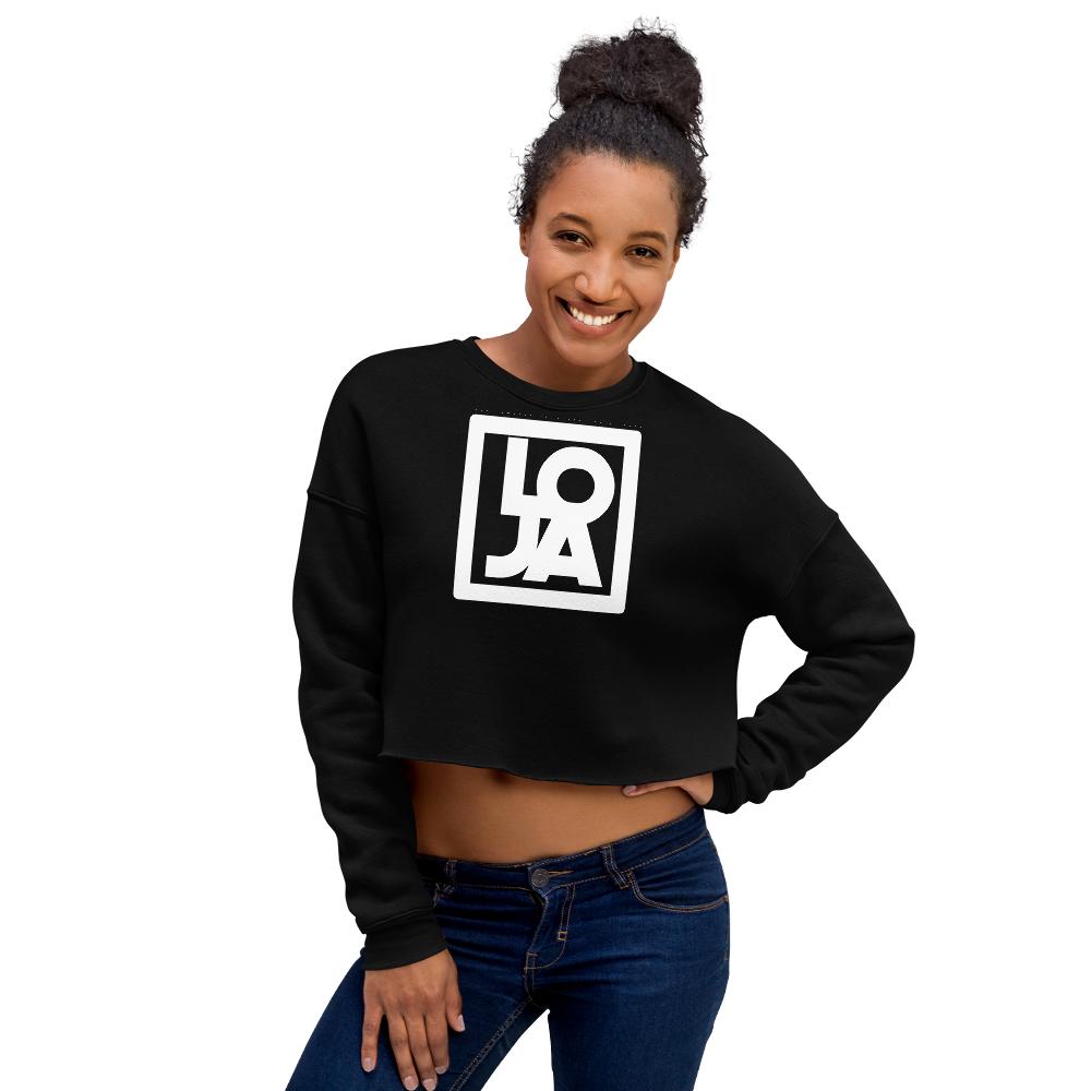 Lion Of Judah Apparel White Logo Crop Sweatshirt