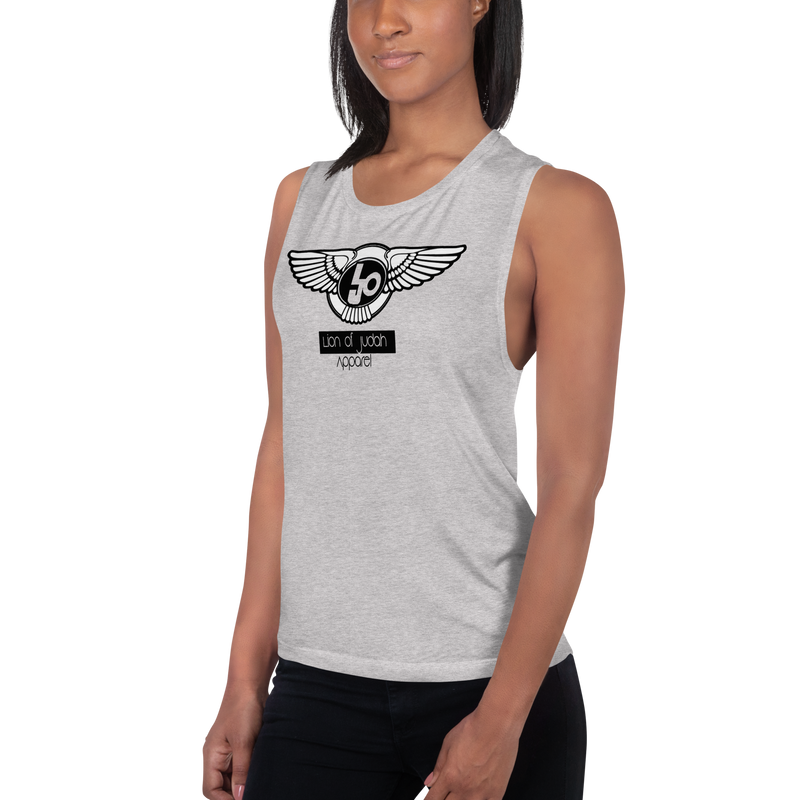 Lion Of Judah Logo Design Ladies’ V.1 Muscle Tank