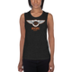 Lion Of Judah Orange logo Design Ladies’ Muscle Tank