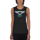Lion Of Judah Baby Blue logo Design Ladies’ Muscle Tank