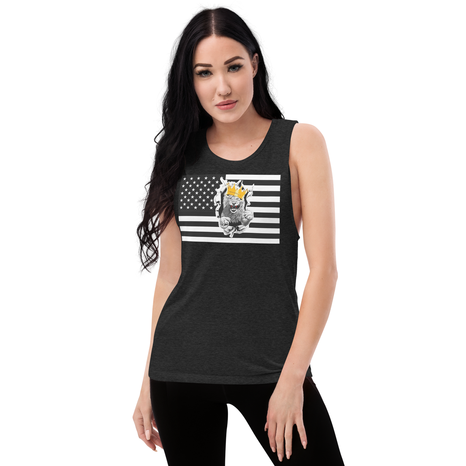 Lion Of Judah Flag Design Tee Ladies’ Muscle Tank