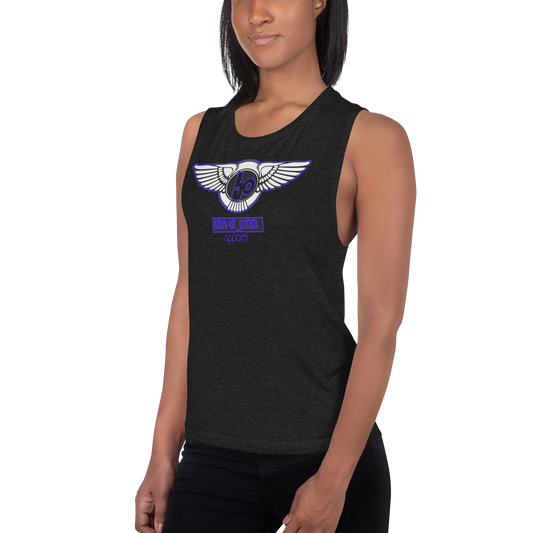 Lion Of Judah Blue logo Design Ladies’ Muscle Tank