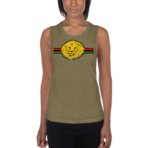 (R.B.G) Red Black Green Lion Of Judah Design Ladies’ Muscle Tank