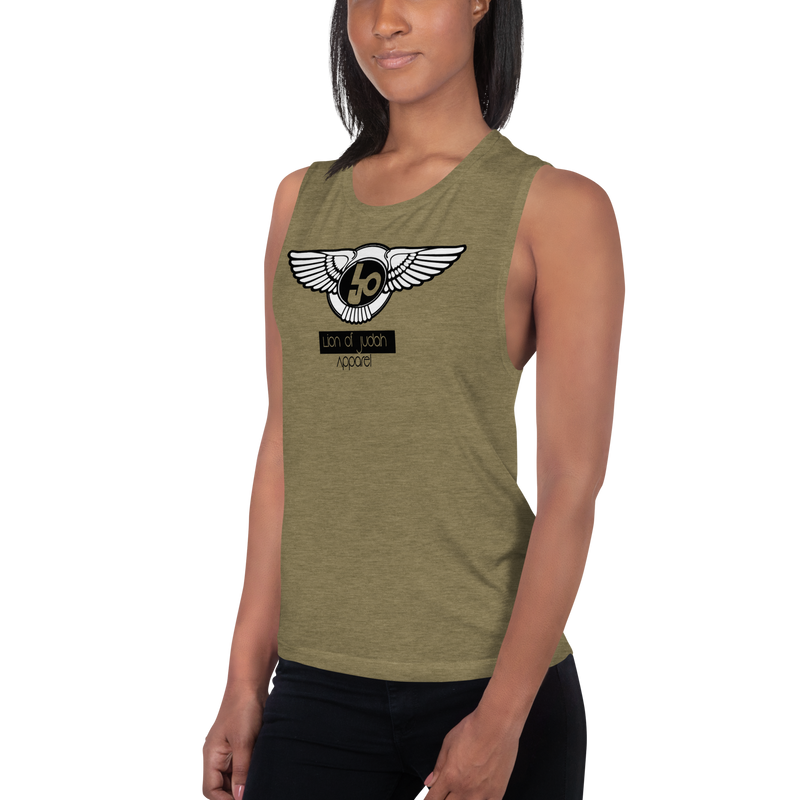 Lion Of Judah Logo Design Ladies’ V.1 Muscle Tank