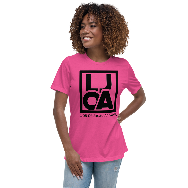 Lion Of Judah Apparel black new logo Women's Relaxed T-Shirt