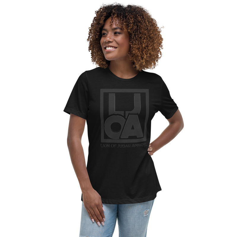 Lion Of Judah Apparel black new logo Women's Relaxed T-Shirt