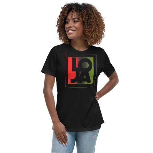 REd BlacK GreeN Lion Of Judah Apparel Logo Women's Relaxed T-Shirt