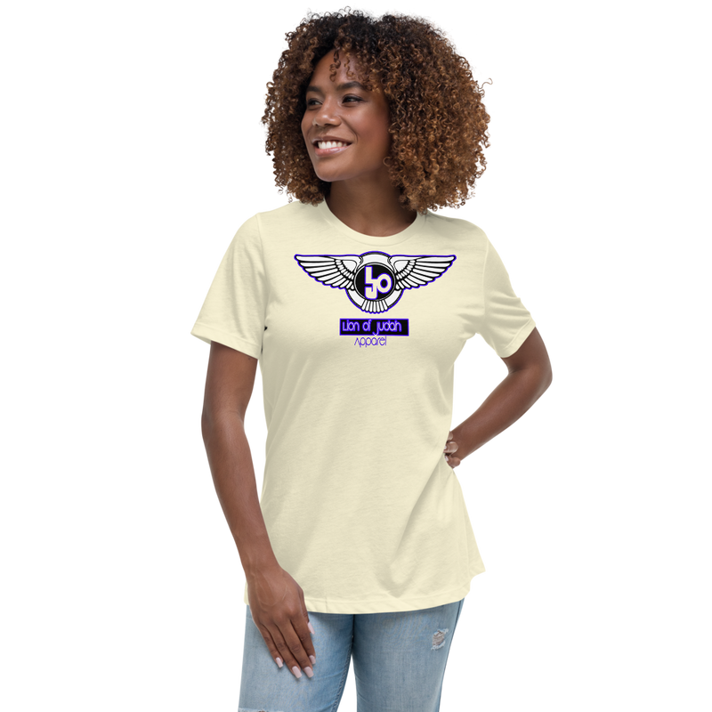 Lion Of Judah Wingz Blue logo Women's Relaxed T-Shirt