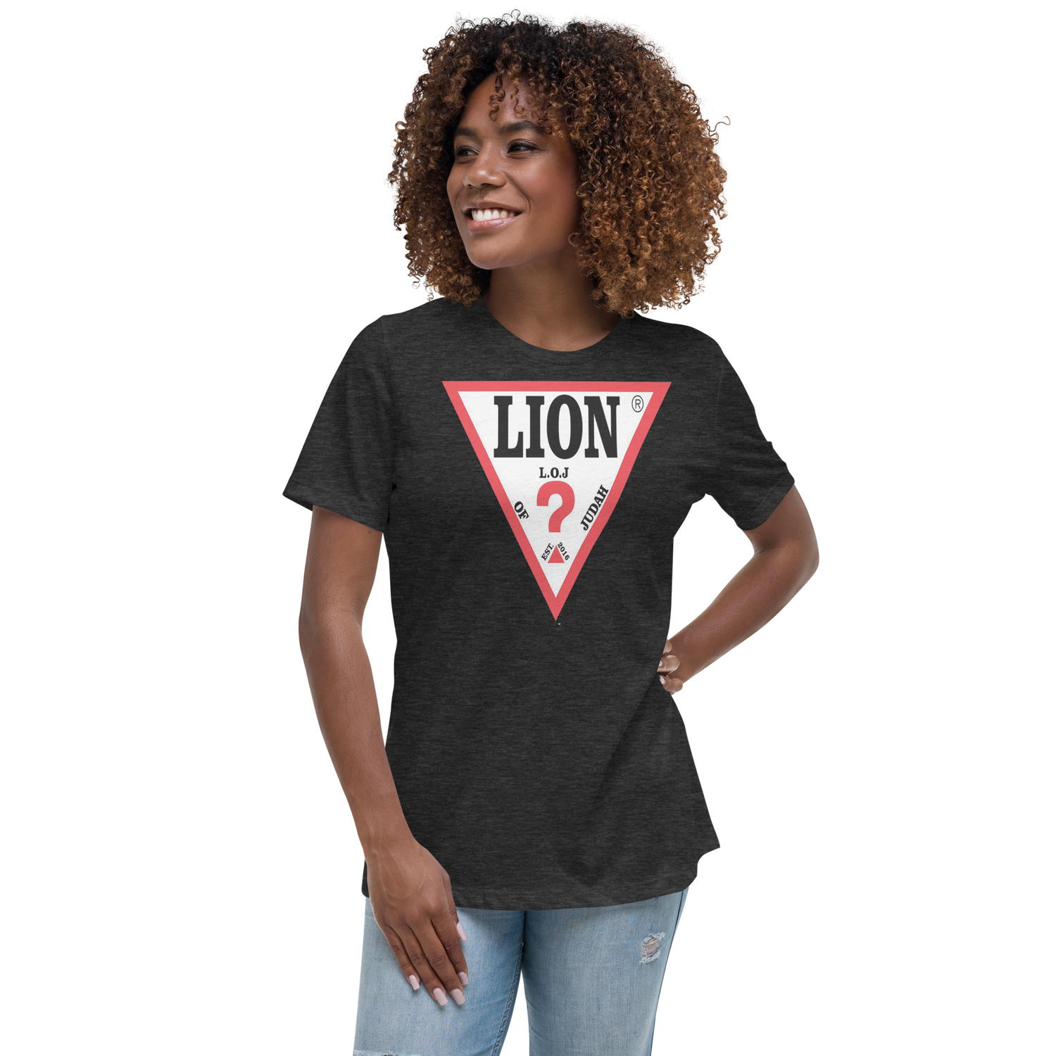 Lion Of Judah Guess Word Play Spinoff Design Women's Relaxed T-Shirt