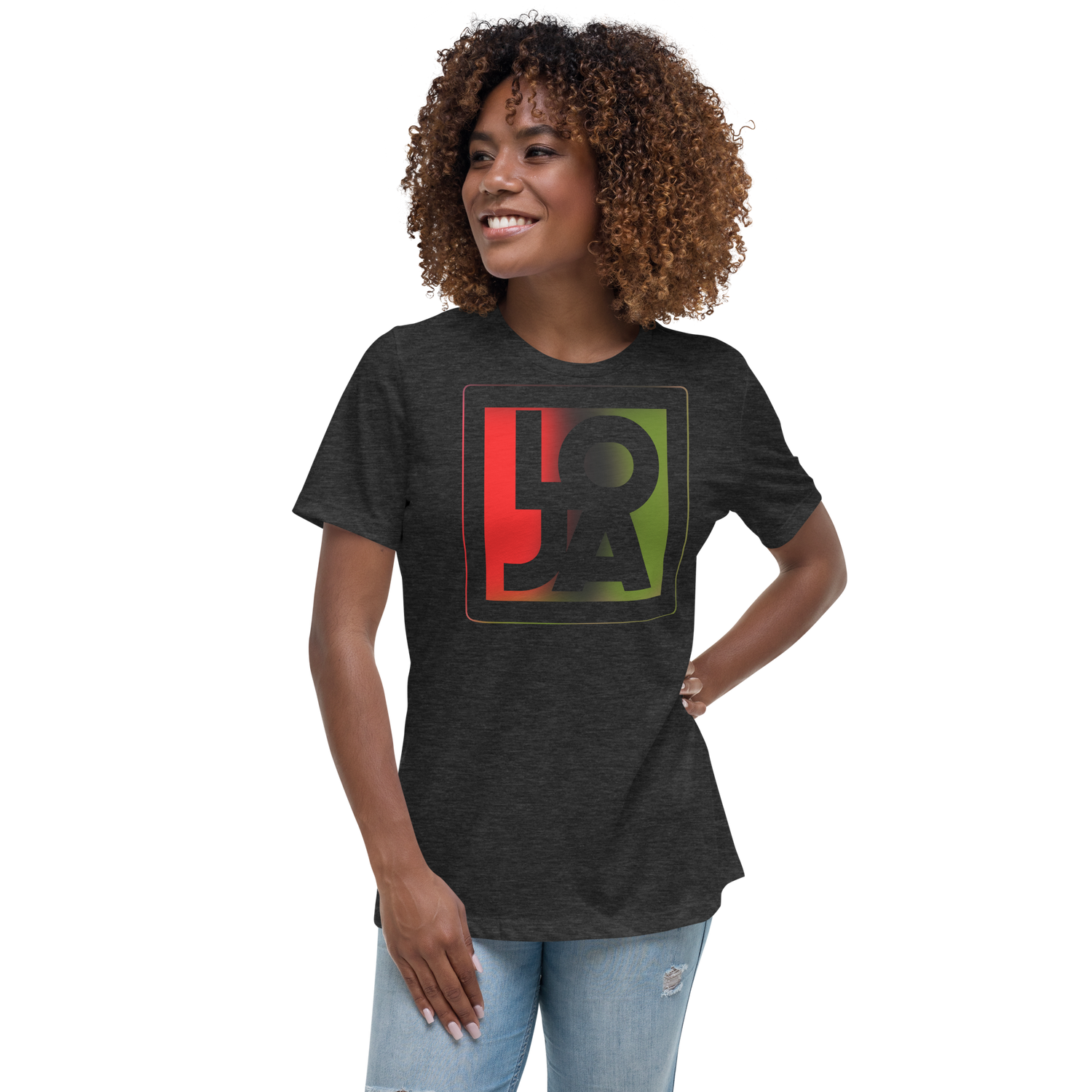 REd BlacK GreeN Lion Of Judah Apparel Logo Women's Relaxed T-Shirt