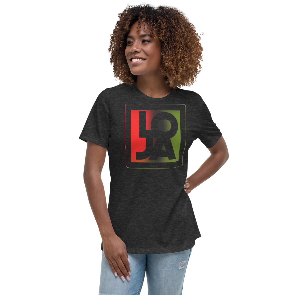 REd BlacK GreeN Lion Of Judah Apparel Logo Women's Relaxed T-Shirt