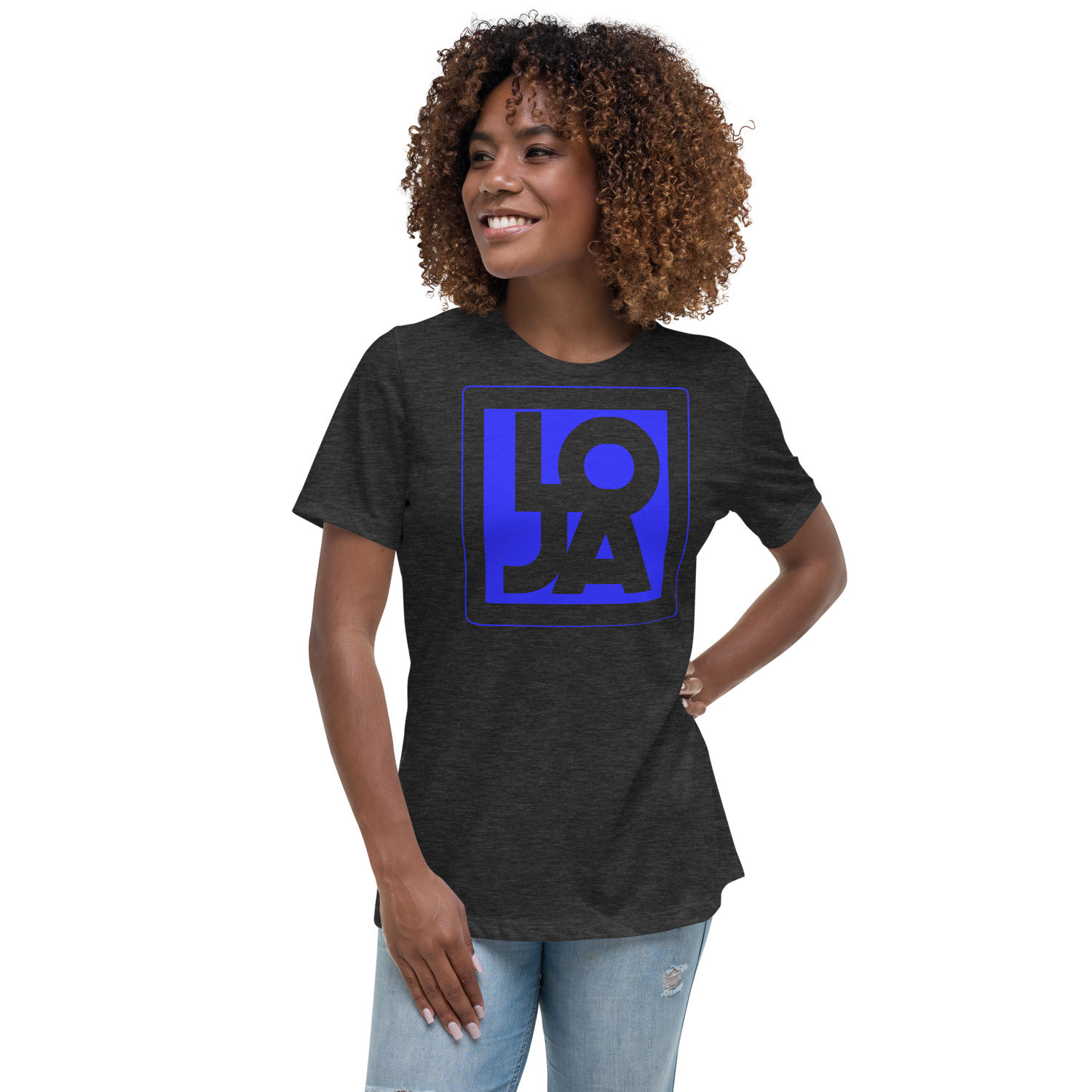 Planet Earth Blue Lion Of Judah Apparel Logo Women's Relaxed T-Shirt