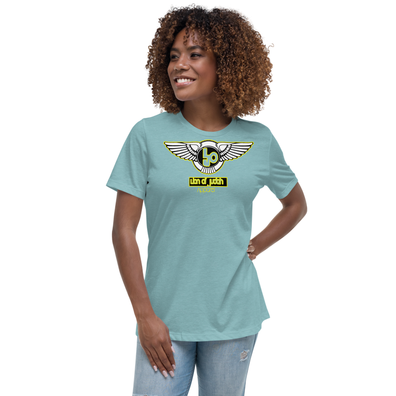 Lion Of Judah Wingz Yellow logo Women's Relaxed T-Shirt