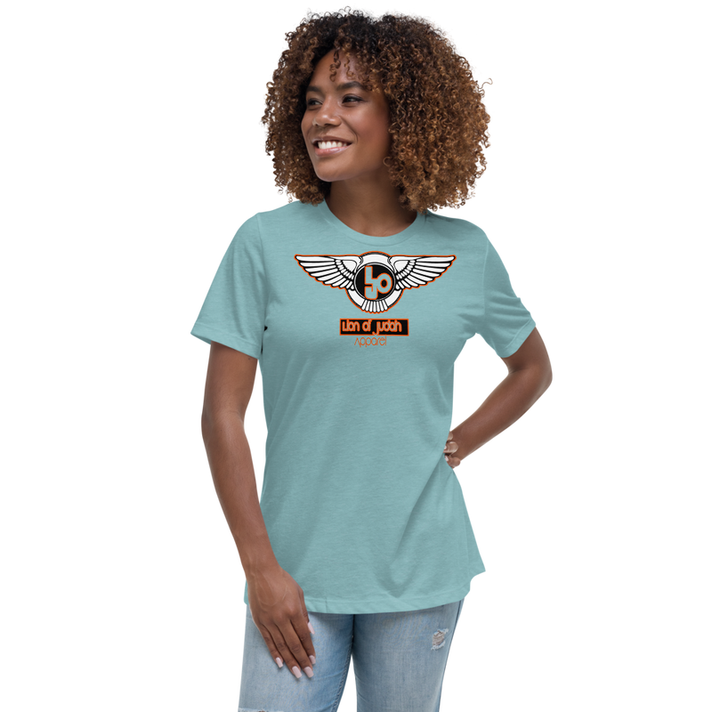 Lion Of Judah Wingz Orange logo Women's Relaxed T-Shirt
