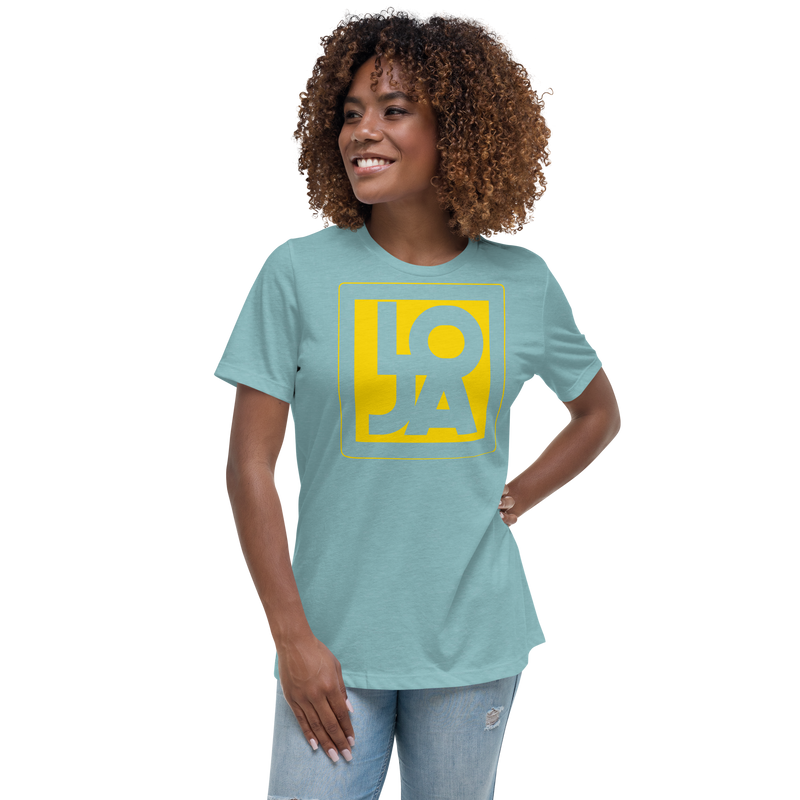 Lion Of Judah Apparel Logo High Energy bright Sun Star Yellow Women's Relaxed T-Shirt
