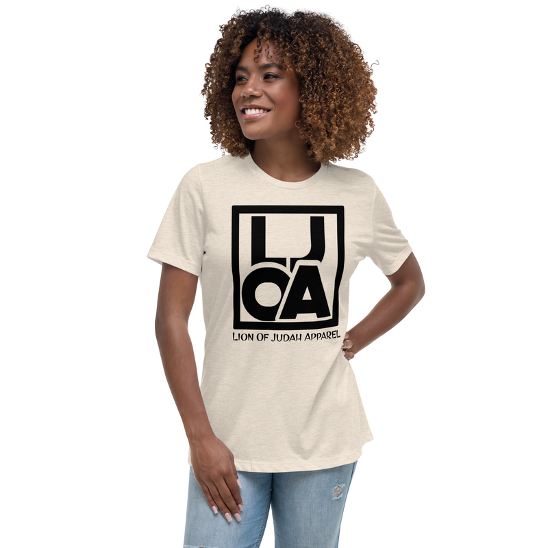 Lion Of Judah Apparel black new logo Women's Relaxed T-Shirt
