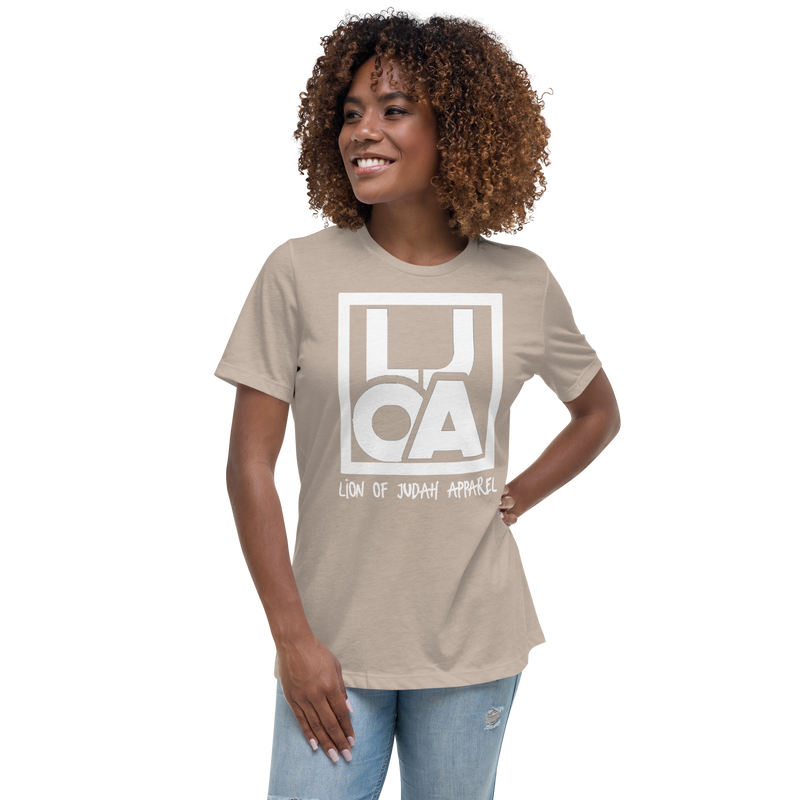 Lion Of Judah Apparel White new logo Women's Relaxed T-Shirt