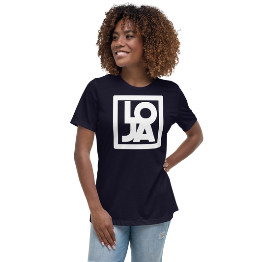 Lion Of Judah Apparel White Logo Women's Relaxed T-Shirt