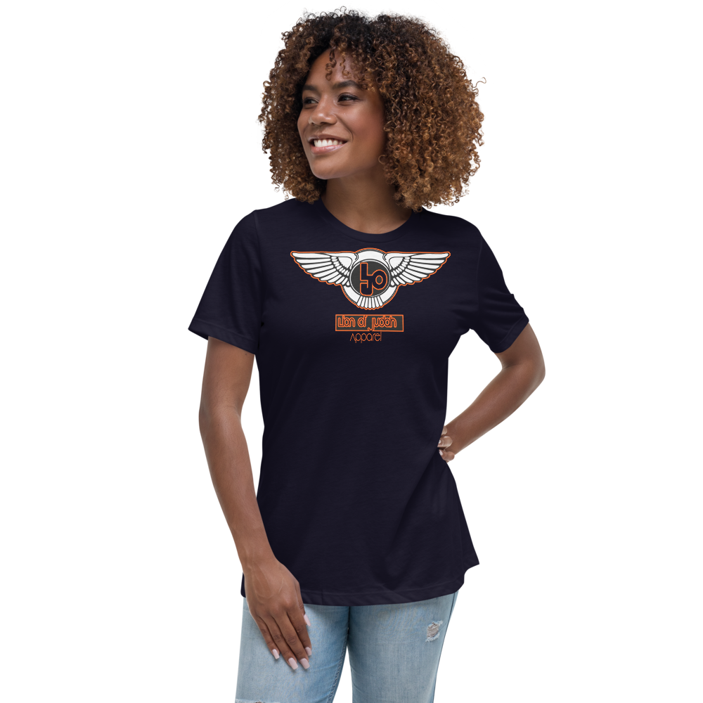 Lion Of Judah Wingz Orange logo Women's Relaxed T-Shirt