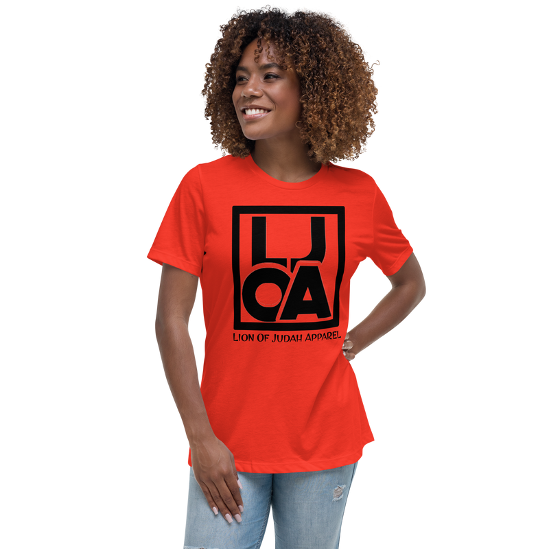 Lion Of Judah Apparel black new logo Women's Relaxed T-Shirt