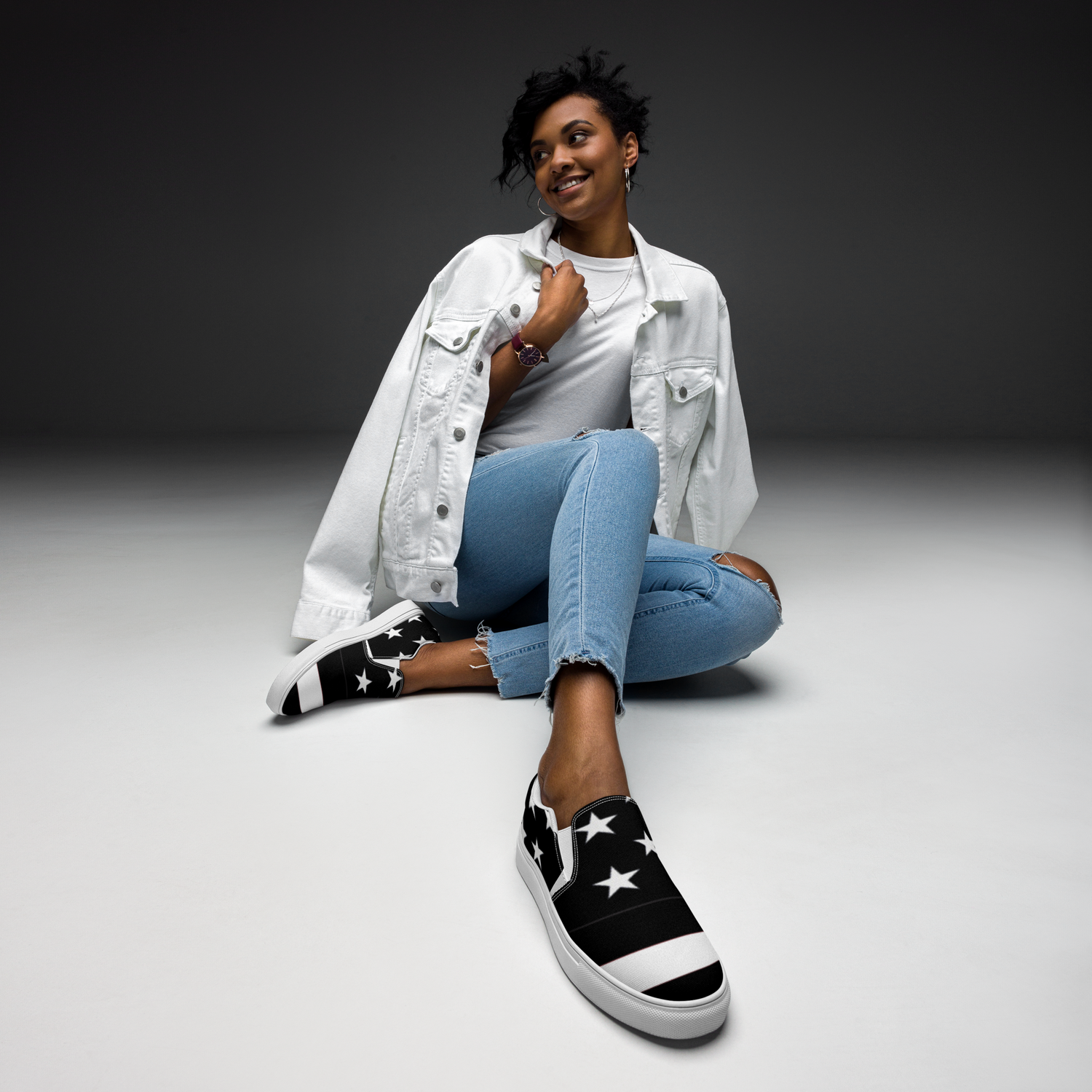 Stars Design Women’s slip-on canvas shoes