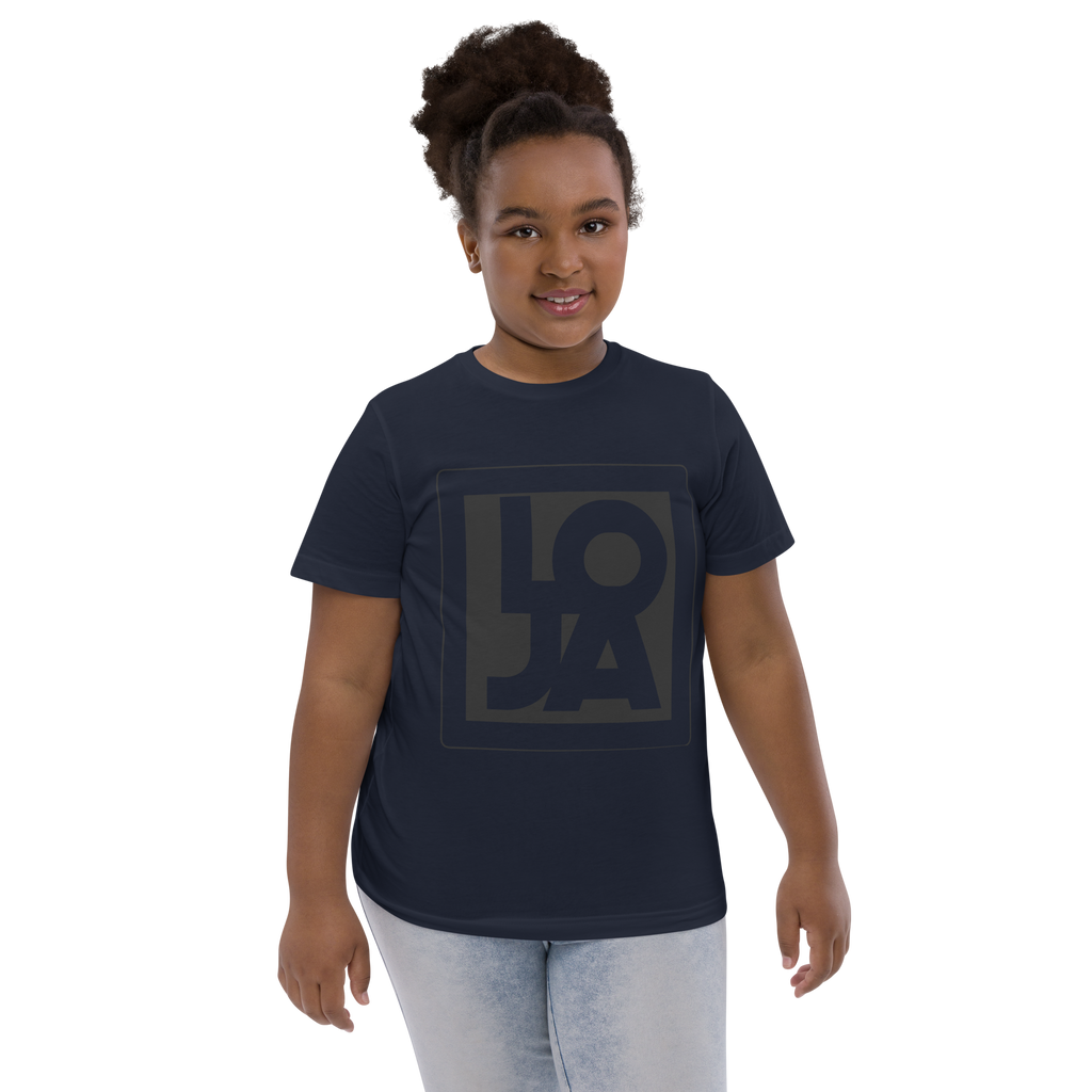 LOJA Black Background Logo Youth jersey t-shirt