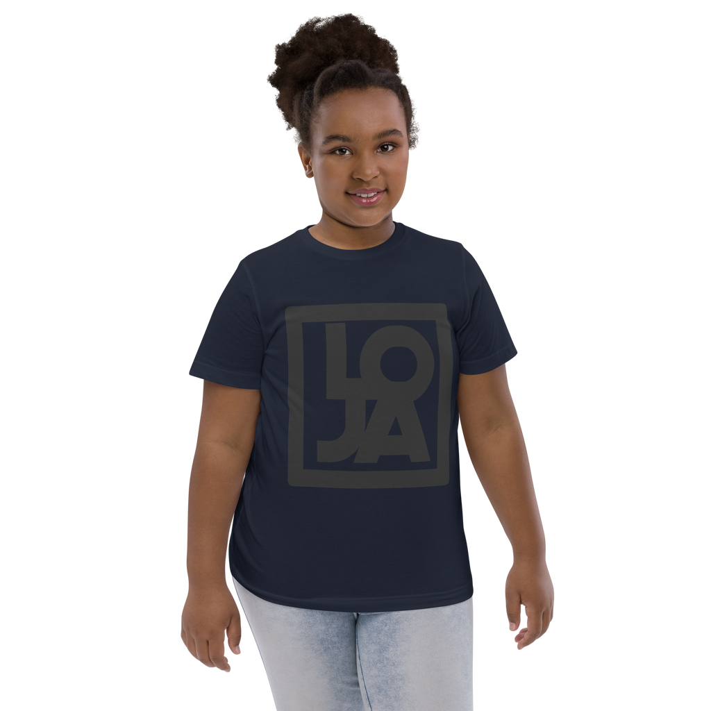 LOJA Black logo Youth jersey t-shirt